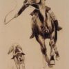Frederic Remington / Whipping In A Straggler (1896) Western Art – Hand-Painted Oil Reproduction by Dafen Village Studio 2 Hand-painted oil reproduction of Frederic Remington Whipping In A Straggler depicting a cowboy on horseback turning a steer back into the herd