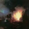 Hand-Painted "Battle of Chesma" Oil Painting Reproduction – Ivan Aivazovsky Maritime Art | Dafen Studio Fine Art 2 Detail Image 1: Close-up of the brushstrokes showing fiery explosions, smoke, and burning ship timber. Image Alt Text: Hand painted oil brushstroke texture close up Ivan Aivazovsky Battle of Chesma Detail Image 2: Detail of sailors in rowing boats and glowing reflections on the night sea. Image Alt Text: Detailed hand painted canvas art Ivan Aivazovsky Chesmenskoye srazheniye naval battle Lifestyle Image: Framed historical painting hanging in a stately home library or executive office setting. Image Alt Text: Framed Battle of Chesma ocean naval battle oil painting in classic home office decor 4. Product Description Short Description (Appears next to price / Add to Cart button): Capture the glowing fire, historic grandeur, and dramatic power of classic naval history. Hand-painted by experienced studio artists in Dafen Oil Painting Village, this 100% oil-on-canvas reproduction of Ivan Aivazovsky’s Battle of Chesma (1886) reproduces the fiery reflections, billowing smoke, and moonlight with rich tactile depth. Available in custom dimensions, rolled or ready-to-hang framed canvas. Full Product Description: Experience the Fiery Drama of "Battle of Chesma" – 100% Hand-Painted Fine Art Step into one of the most thrilling naval scenes in art history with this exquisite hand-painted reproduction of Ivan Aivazovsky’s masterpiece, Battle of Chesma (Чесменское сражение). Depicting the decisive 1770 night battle between Russian and Ottoman fleets, Aivazovsky demonstrates his world-renowned genius for light by contrasting the cool glow of the full moon with the fiery inferno of exploding warships across turbulent waters. Crafted with care and precision by skilled studio artists in Dafen Oil Painting Village, this reproduction is 100% hand-painted using premium oil paints on heavy artist-grade canvas. Every layer of glaze, flickering flame reflection, and swirling smoke plume is meticulously painted to preserve the emotional intensity and historical power of Aivazovsky's original Romanticist vision. Key Features & Craftsmanship 100% Genuine Hand-Painted Oil Painting: Authentic oil-on-canvas craftsmanship—no digital prints, giclée overlays, or machine printing. Masterful Contrast & Lighting: Recreates Aivazovsky’s iconic play of light, capturing the dramatic tension between fiery orange reflections and cool moonlight. Archival Fine Art Durability: Painted using professional, lightfast oil pigments on durable canvas to ensure long-lasting color vibrancy without fading. Direct Studio Quality & Value: Handcrafted directly in our Dafen studio, delivering museum-grade fine art directly to your door without middleman markups. Flexible Display Options: Available as a flexible rolled canvas (shipped in a protective tube) or stretched and ready-to-hang framed options. Artwork Specifications Original Artist: Ivan Aivazovsky (1886) Original Title: Чесменское сражение (Battle of Chesma
