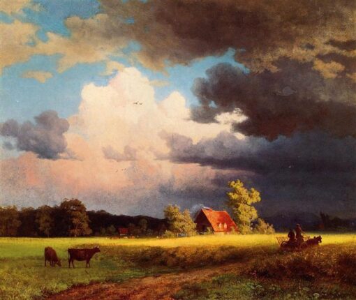Bavarian Landscape by Albert Bierstadt – Hand-Painted Oil Painting Reproduction