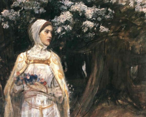 Beatrice (1915) by John William Waterhouse – Hand-Painted Oil Painting Reproduction