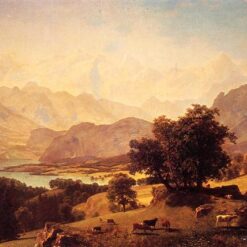 Hand-painted oil painting reproduction of Bernese Alps as Seen near Kusmach by Albert Bierstadt