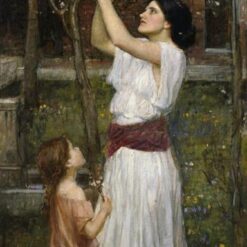 Hand-painted oil painting reproduction of Gathering Almond Blossoms 1916 by John William Waterhouse