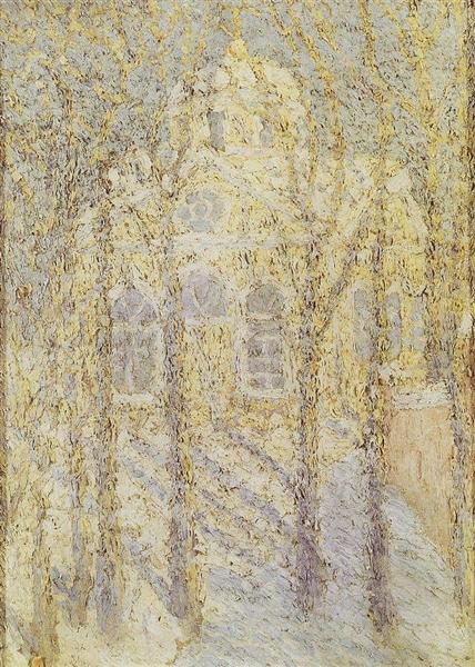 Kazimir Malevich Church (1905) Pointillism – Hand-Painted Oil Reproduction by Dafen Village Studio