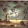 Hand-Painted "Coast of Sea at Night" (1847) Oil Painting Reproduction – Ivan Aivazovsky | Dafen Studio Fine Art 2 Hand painted oil painting reproduction of Coast of Sea at Night 1847 by Ivan Aivazovsky