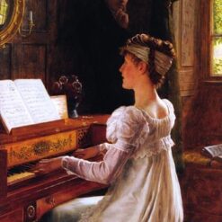 Reproduction peinte à la main à l'huile du tableau « Courtship » d'Edmund Blair Leighton