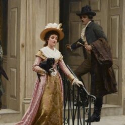 Hand-painted oil painting reproduction of My Next Door Neighbour by Edmund Blair Leighton