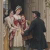 Hand-painted oil painting reproduction of Ribbons and Laces for Very Pretty Faces by Edmund Blair Leighton