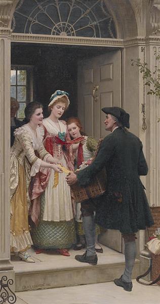 Ribbons and Laces for Very Pretty Faces by Edmund Blair Leighton – Hand-Painted Oil Painting Reproduction
