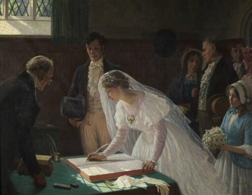 The Wedding Register by Edmund Blair Leighton – Hand-Painted Oil Painting Reproduction