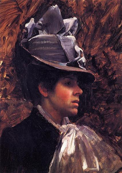 Portrait d'Esther Kenworthy (vers 1885) par John William Waterhouse – Reproduction peinte à la main à l'huile