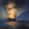 Hand painted oil painting reproduction of Exploding Ship by Ivan Aivazovsky