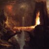 Expulsion. Moon and Firelight (c.1828) by Thomas Cole - Hand-Painted Oil Painting Reproduction 2 Expulsion. Moon and Firelight Thomas Cole Date: c.1828 Style: Romanticism Genre: landscape Media: oil, canvas Location: Thyssen-Bornemisza Museum, Madrid, Spain Hand-painted oil painting reproduction of Expulsion Moon and Firelight c1828 by Thomas Cole