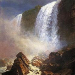Hand-painted oil painting reproduction of Falls of Niagara from Below by Albert Bierstadt