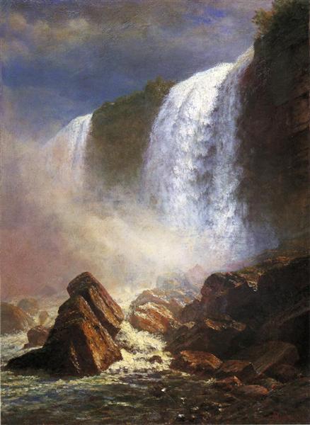 Falls of Niagara from Below by Albert Bierstadt – Hand-Painted Oil Painting Reproduction