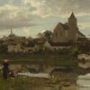 Jacob Maris - View at Montigny-sur-Loing (1870) | 100% Hand-Painted Oil Painting Reproduction on Canvas 1 Hand-painted oil painting reproduction of Jacob Maris View at Montigny-sur-Loing on linen canvas