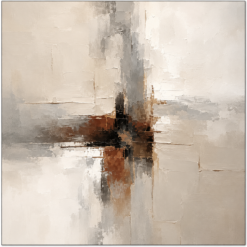 Handmade Neutral Square Textured Abstract Oil Painting | DaVinci Art Studio