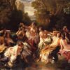 Franz Xaver Winterhalter / Florinda (1853) Neoclassicism – Hand-Painted Oil Reproduction by Dafen Village Studio 2 Hand-painted oil reproduction of Franz Xaver Winterhalter's 1853 painting Florinda showing women bathing in a forest garden.