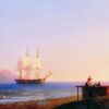 Hand-Painted "Frigate under sails" (1838) Oil Painting Reproduction – Ivan Aivazovsky Maritime Art | Dafen Studio Fine Art 2 Hand painted oil painting reproduction of Frigate under sails 1838 by Ivan Aivazovsky
