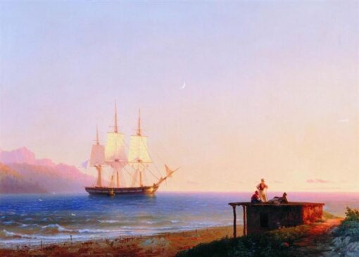 Hand-Painted “Frigate under sails” (1838) Oil Painting Reproduction – Ivan Aivazovsky Maritime Art | Dafen Studio Fine Art