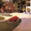 Gustave Caillebotte: Garden at Yerres (c.1876) Impressionist Masterpiece – Hand-Painted Oil Reproduction by Dafen Village Studio 1 Hand-painted oil painting reproduction of Gustave Caillebotte Garden at Yerres showing sunlit flowerbeds and lush lawns on a French estate