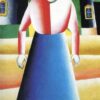 Kazimir Malevich / Girl in the Country (1929) - Hand-Painted Oil Reproduction by Dafen Village Studio 1 Hand-painted oil reproduction of Kazimir Malevich's 1929 Neo-Suprematist painting Girl in the Country featuring a stylized peasant figure.