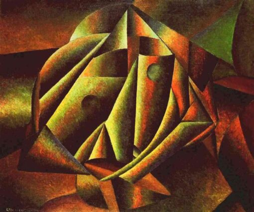 Kazimir Malevich Head of a Peasant Girl (c.1913) Cubist Portrait – Hand-Painted Oil Reproduction by Dafen Village Studio
