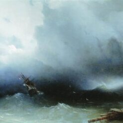 Hand painted oil painting reproduction of Hurricane at the Sea 1850 by Ivan Aivazovsky