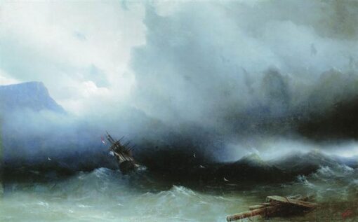 Hand-Painted “Hurricane at the Sea” (1850) Oil Painting Reproduction – Ivan Aivazovsky | Dafen Studio Fine Art