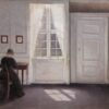 Vilhelm Hammershøi Interior from Strandgade with Sunlight on the Floor (1901) Fine Art – Hand-Painted Oil Reproduction by Dafen Village Studio 2 Hand-painted oil reproduction of Vilhelm Hammershoi painting Interior from Strandgade with Sunlight on the Floor 1901