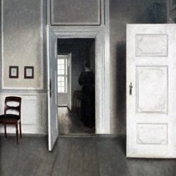Hand-painted oil reproduction of Vilhelm Hammershoi interior painting Interior Strandgade 30 1901
