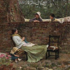 Reproduction peinte à la main à l'huile de l'œuvre « Good Neighbours » (1885) de John William Waterhouse