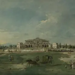 Hand-painted oil painting reproduction of Villa del Timpano Arcuato at Paese by Francesco Guardi