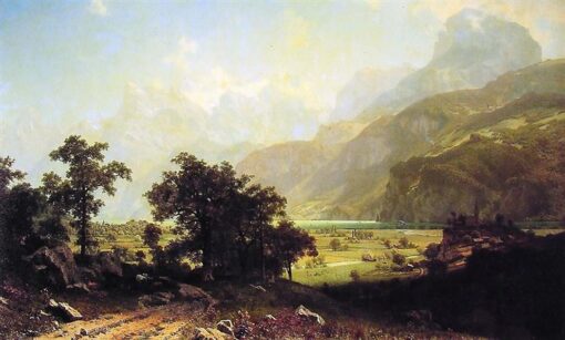 Lake Lucerne, Switzerland by Albert Bierstadt – Hand-Painted Oil Painting Reproduction