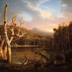 Hand-painted oil painting reproduction of Lake with Dead Trees Catskill 1825 by Thomas Cole