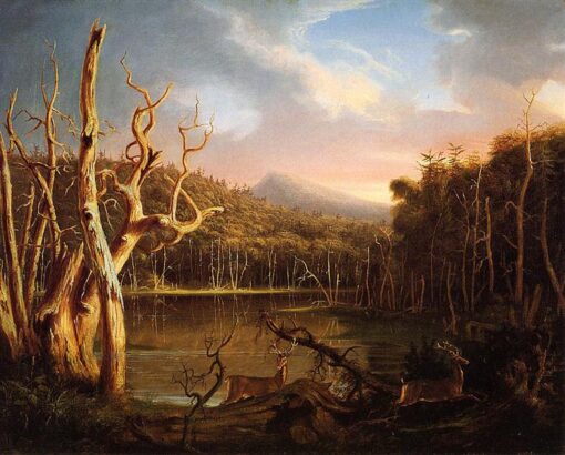 Lake with Dead Trees (Catskill, 1825) by Thomas Cole – Hand-Painted Oil Painting Reproduction