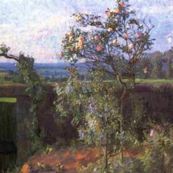Landscape near Yerres Gustave Caillebotte Date: c.1877 Style:Impressionism Genre:landscape Media:oil, canvas Location:Private Collection Hand-painted oil painting reproduction of Gustave Caillebotte Landscape near Yerres showing sunlit green fields and trees