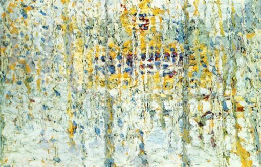 Kazimir Malevich Landscape with Yellow House (1907) Pointillism – Hand-Painted Oil Reproduction by Dafen Village Studio