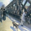 Gustave Caillebotte: Le Pont de L'Europe (c.1881-1882) Impressionist Masterpiece – Hand-Painted Oil Reproduction by Dafen Village Studio 2 Hand-painted oil painting reproduction of Gustave Caillebotte Le Pont de L'Europe showing iron bridge structure and modern Paris street scene