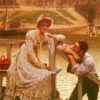 Courtship by Edmund Blair Leighton - Hand-Painted Oil Painting Reproduction 2 „Die Werbung“ von Edmund Blair Leighton – Genre: Genremalerei