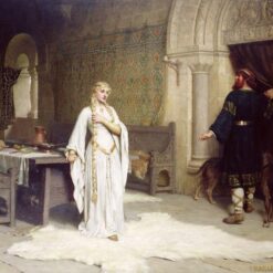 Reproduction peinte à la main à l'huile du tableau « Lady Godiva » d'Edmund Blair Leighton
