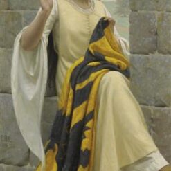 Hand-painted oil painting reproduction of Stitching The Standard by Edmund Blair Leighton