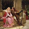 Tristan and Isolde by Edmund Blair Leighton - Hand-Painted Oil Painting Reproduction 2 Hand-painted oil painting reproduction of Tristan and Isolde by Edmund Blair Leighton