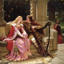 Hand-painted oil painting reproduction of Tristan and Isolde by Edmund Blair Leighton