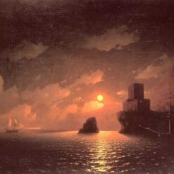Hand painted oil painting reproduction of Lunar Night 1849 by Ivan Aivazovsky
