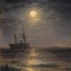 Hand-Painted "Lunar night" Oil Painting Reproduction – Ivan Aivazovsky Nocturne Seascape | Dafen Studio Fine Art 1 Hand painted oil painting reproduction of Lunar night by Ivan Aivazovsky