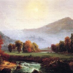 Hand-painted oil painting reproduction of Morning Mist Rising In Plymouth New Hampshire 1830 by Thomas Cole