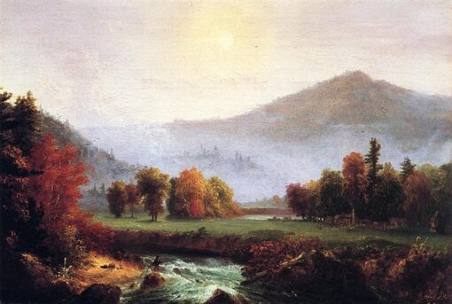 Morning Mist Rising In Plymouth, New Hampshire (1830) by Thomas Cole – Hand-Painted Oil Painting Reproduction