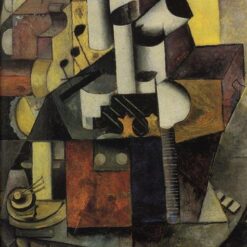 Hand-painted oil reproduction of Kazimir Malevich Cubist painting Musical Instrument 1913 by Dafen Village Studio