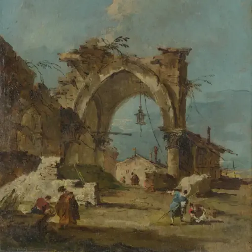 A Caprice with a Ruined Arch by Francesco Guardi – Hand-Painted Oil Painting Reproduction