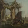 A Caprice with Ruins on the Seashore by Francesco Guardi - Hand-Painted Oil Painting Reproduction 1 Hand-painted oil painting reproduction of A Caprice with Ruins on the Seashore by Francesco Guardi